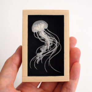 Jellyfish Shadow box illustration by Miki Sato