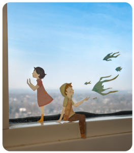 The View from Up Here Diorama illustration by Miki Sato